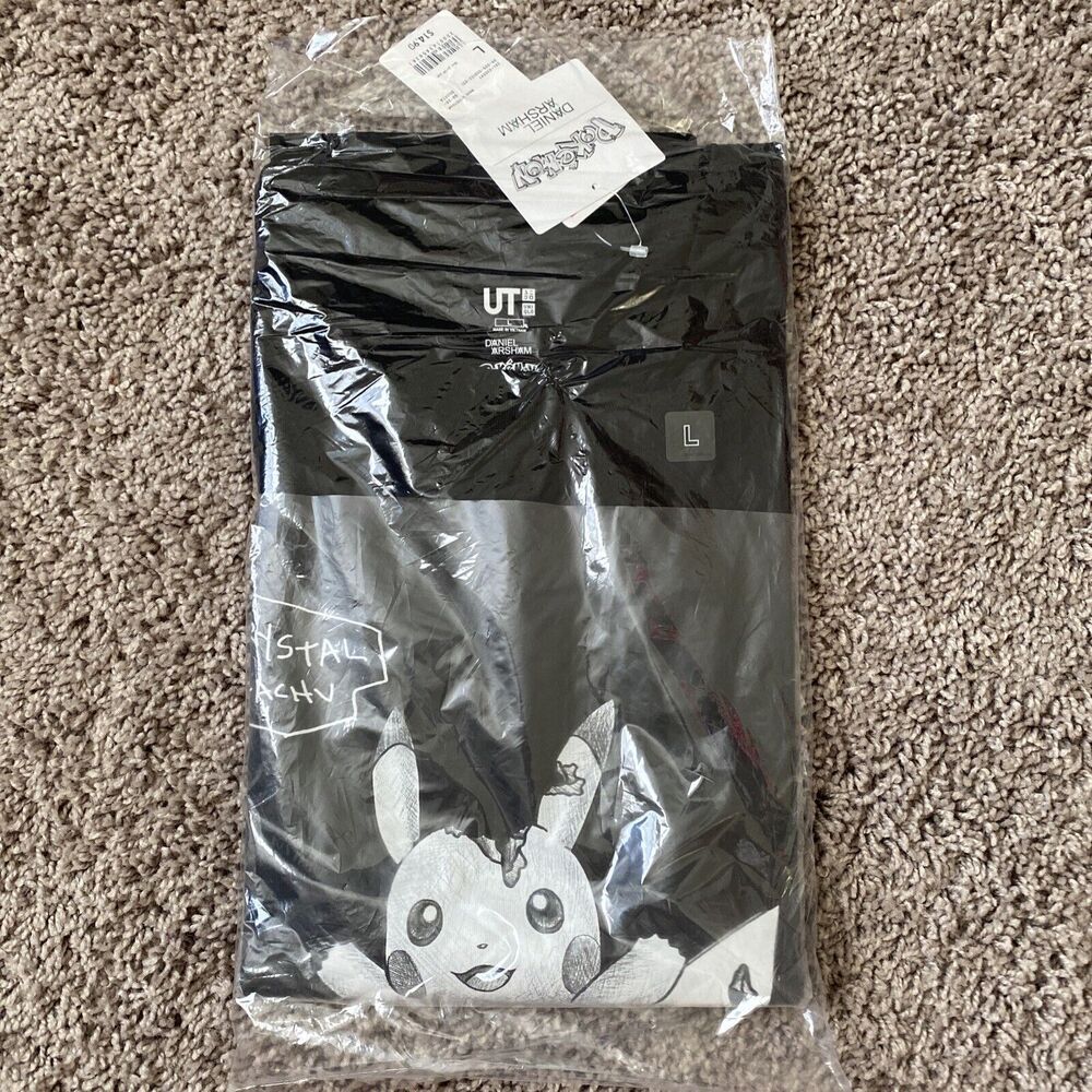Daniel Arsham Uniqlo Crystal Pikachu Logo Tee Women’s Size Large NWT New Pokemon